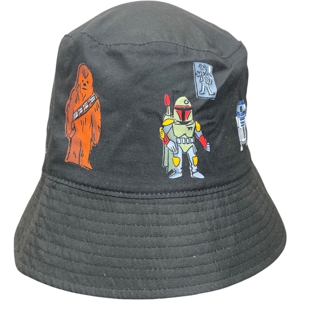 Disney Star Wars Artist Series Black Bucket Hat Boba Fett Chewbacca OSFM NWT